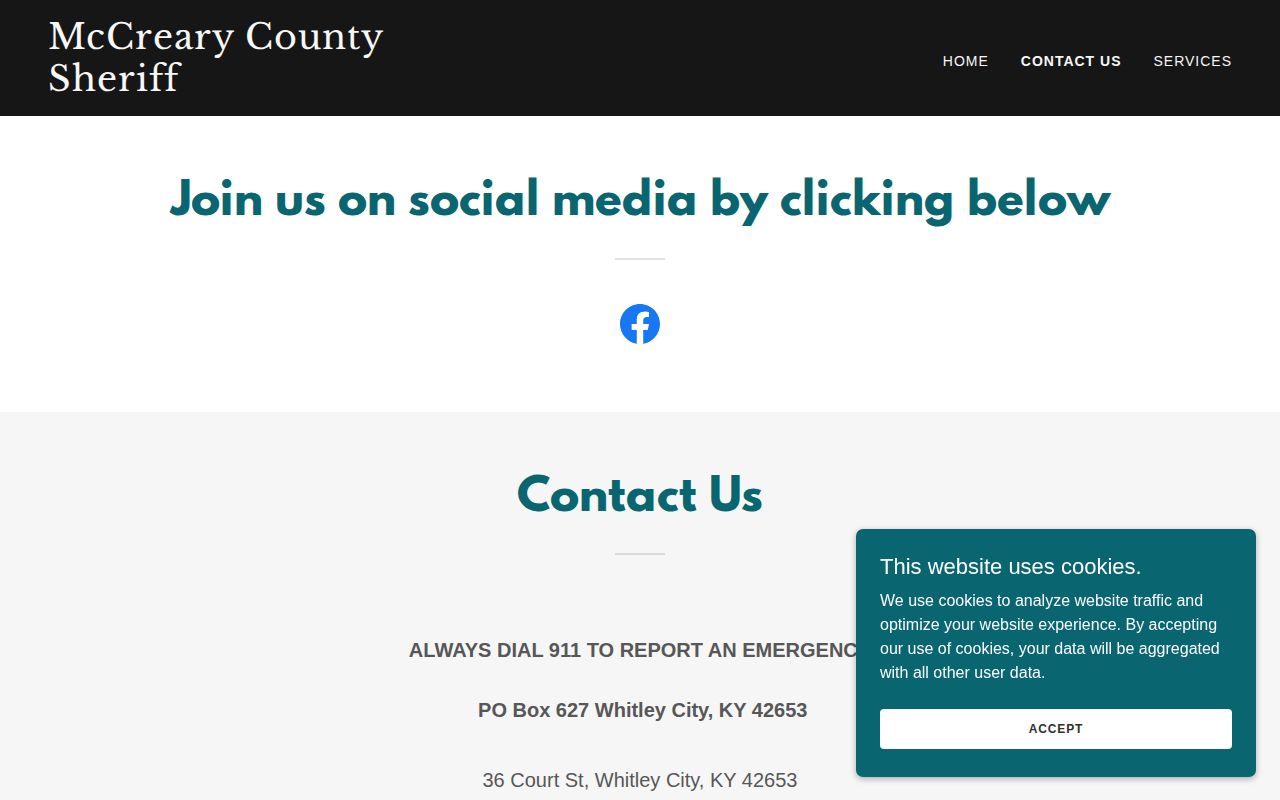 Official McCreary County Sheriff contact page