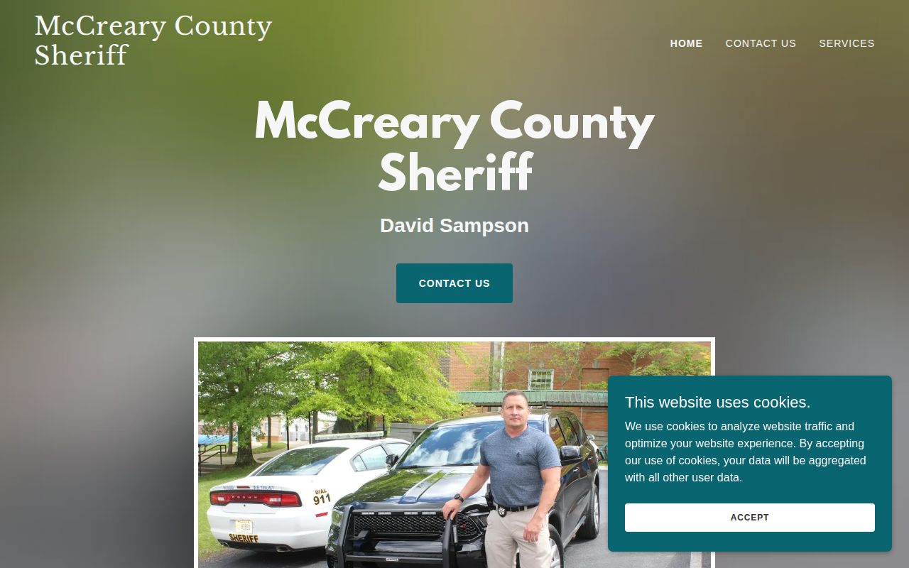 McCreary County Sheriff website navigation without a recent-release feed